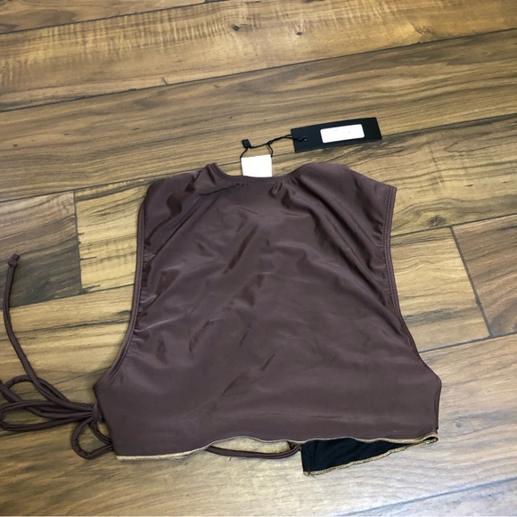 Motel Rocks OLLA BIKINI TOP IN CHOCO BROWN - Picture 4 of 9